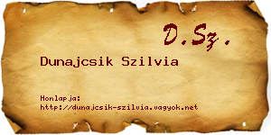 Dunajcsik Szilvia névjegykártya